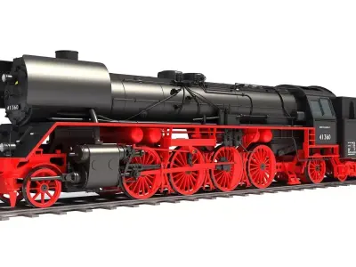 Steam Locomotive Train  3D model