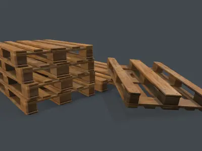 Wooden Pallet GameReady Free low-poly 3D model
