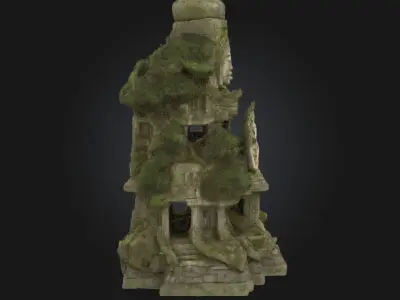 Temple in the Jungle  Lost Majesty Amid Natures Embrace 3D model
