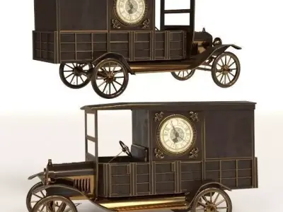 Retro car clock 3D model