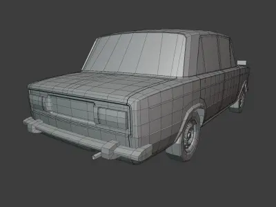 Lada 2106 with custom parts - Low poly Low-poly 3D model