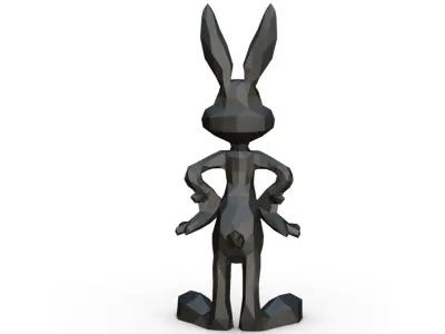 Bugs Bunny low poly 3D print model