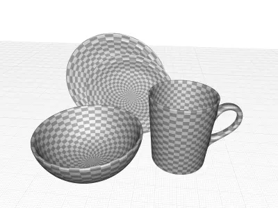 Elements Bone Dinnerware Set 3D model