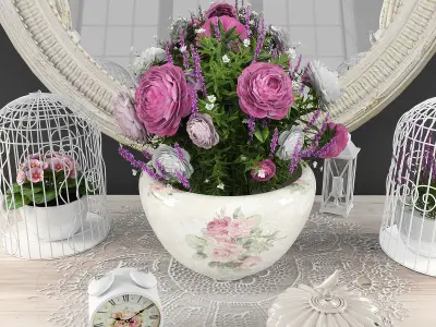 Decorative set-24 Low-poly 3D model