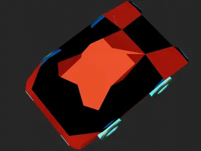 low poly concept car model Low-poly 3D model