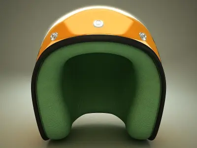 Helmet motorcycle with tiger 3D model