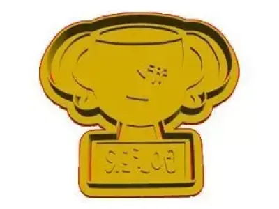 Golf trophy cookie cutter 3D model