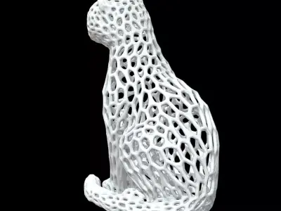 Cat Voronoi Style  3D print model