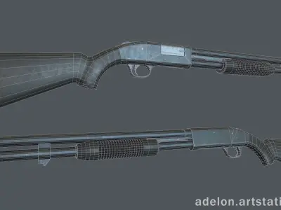 Mossberg 590 Low-poly 3D model