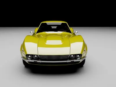 70s coupe grand tourer Low-poly 3D model