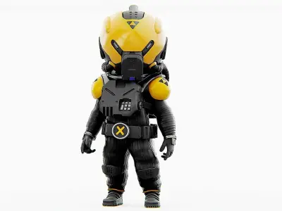 TOON ASTRONAUT F-D  Rigged for Unreal Engine - Unity - MIXAMO 3D model