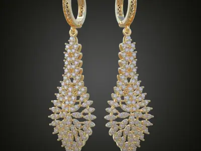 Earring 3D model 3D printable model 0104-10ol Free 3D print model