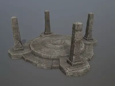 Ruin Gate Low-poly 3D model
