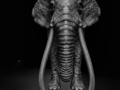 ELEPHANT with tusks Low-poly 3D model order