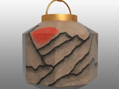Painted-mountain Paper Lantern 3D model