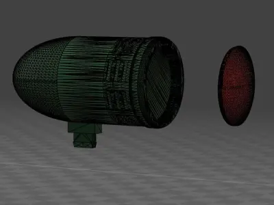 WC 45-50 GRAL PATTON COMAND CAR REAR WINDOW RED SEARCH LIGHT 3D print model