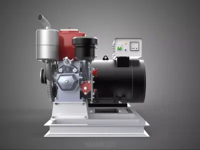 INDUSTRIAL ELECTRIC AC POWER GENERATOR DIESEL SET GENSET MOTOR 3D model