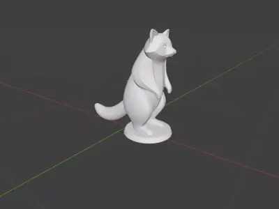 Raccoon sculpture minimalist and stylized 3D print model