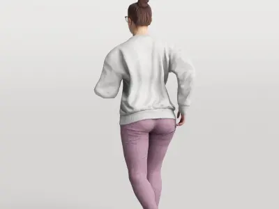 Humano Running Woman 0806 3D model