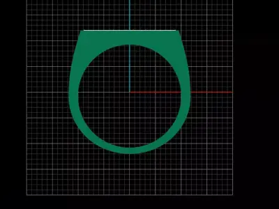 Mens Black Enamel Geometric Signet  Ring 4 3D print model