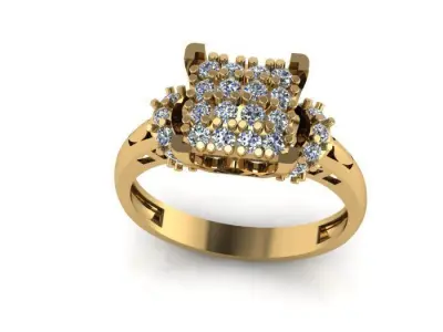 fancy Engagement ring 3D print model