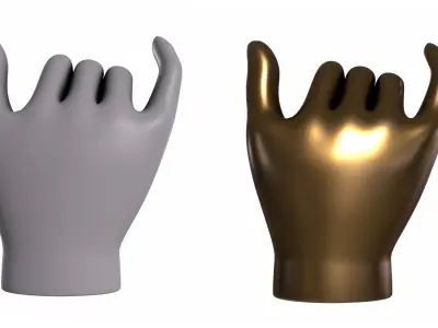 Doiy hand gesture decor Low-poly 3D model