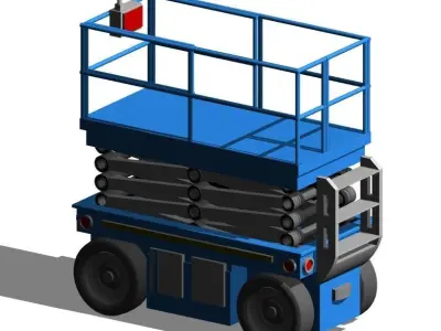 MS-08-PARAMETRIC SCISSOR LIFT PLATFORM 3D MODEL REVIT FAMILY  3D model