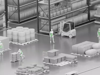 The warehouse in 3D 3D model