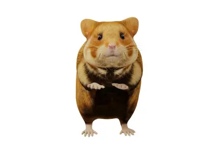 European Hamster Low-poly 3D model