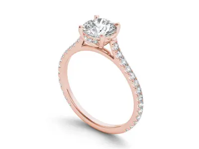 Solitaire ring model 3D print model buy