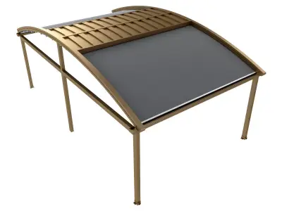 Motorized Pergola 2a bronze patina light 3D model