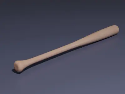 Baseball Bat  Wooden Low-poly 3D model