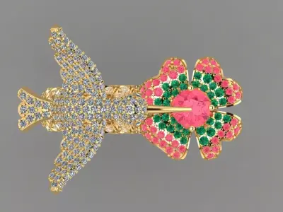Hummingbird Ring 3D print model purchase