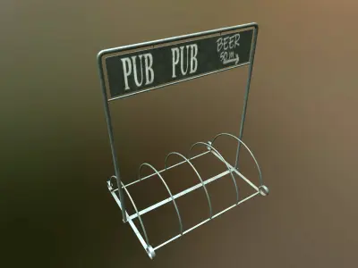 Bicycle Rack Low-poly 3D model