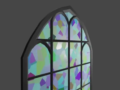 Stained Glass Window - Vitral Low-poly 3D model