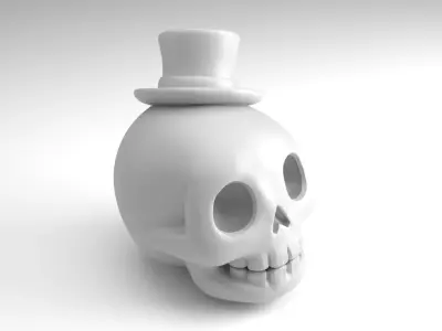 Gentleman skull Figure  3D Printable Model 3D print model