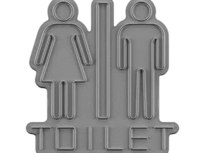 Toilet Neon Sign 3D model