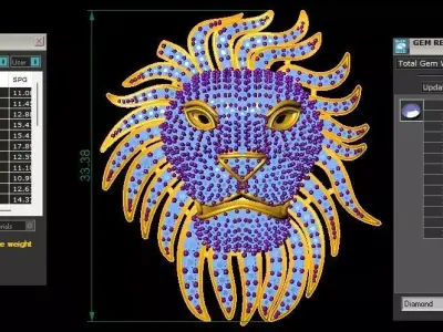 Lion Head Pendant 3DM Model 3D print model