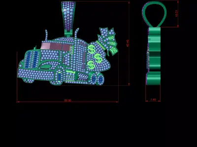 Truck Pendant 3D print model 3D print model