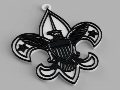 Fleur de Liz world organization of the boy scout eagle keychain Free 3D print model