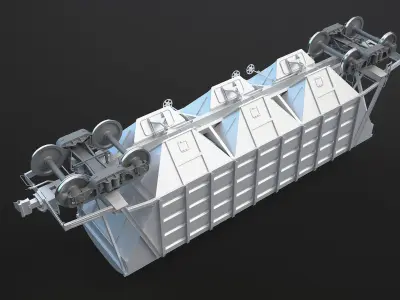 Hopper Car High-Poly 3D model