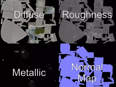 Ancient Stone Temple model pack Low-poly 3D model