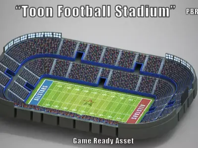 Low poly Football Stadium Low-poly 3D model