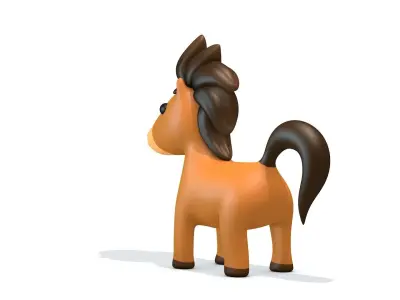 Cartoon Horse Low-poly 3D model