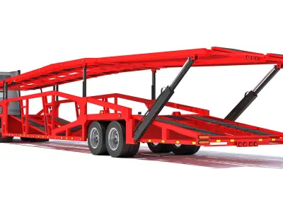 Car Carrier Semi Truck Trailer 3D model