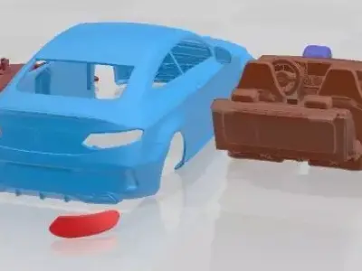 Mercedes Benz C63 AMG Coupe 2016 V2 Printable Car  3D print model