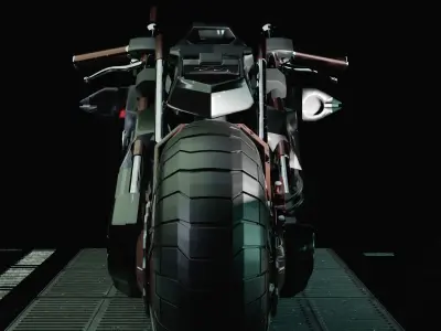 sci fi motobike Low-poly 3D model
