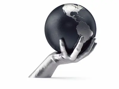 Hand holding globe collection 3D model