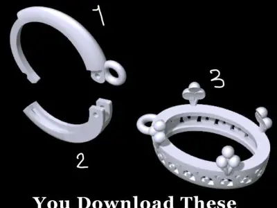 Luxury Classic Earing - Red Opal 3D print model