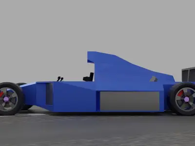 Racecar 3D Model racing car on road Low-poly 3D model